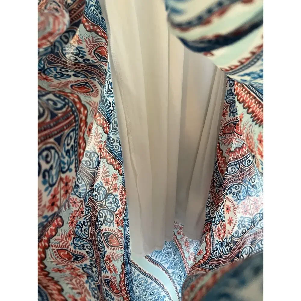 John Paul Richard Colorful Boho Midi Maxi V-Neck Handkerchief Kaftan Large Dress - Picture 7 of 11